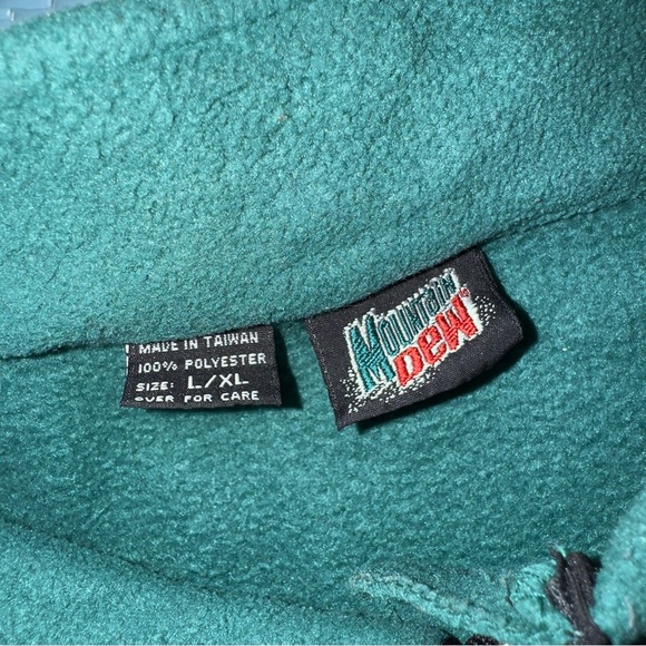 Mountain Dew Teal Black Polar Fleece Full Zip Convertible Jacket Vest Men’s L/XL - Picture 7 of 7